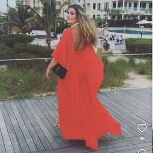 BCBG evening gown in color poppy